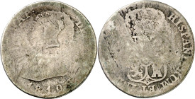 Costa Rica. (1845). Doble contramarca cabeza femenina (De Mey 473) y árbol (De Mey 474) (tipo III de Krause), sobre 4 reales de José Napoleón 1810 (Kr...