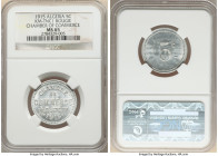 French Occupation aluminum "Bougie Chamber of Commerce" 5 Centimes Token 1915 MS65 NGC, KM-TnC1. A blast white gem drenched in revolving luster. From ...