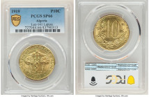 French Occupation brass Specimen Pattern 10 Centimes Token 1919 SP66 PCGS, KM-TNA8, Lec-141. From the Archipelago Collection 

HID09801242017

© 2022 ...