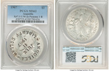 Provisional Government Counterstamped Dollar 1967 MS62 PCGS, KM-X7.1. Host: Panama Republic Balboa 1947. Counterstamp: ANGUILLA LIBERTY DOLLAR around ...