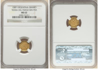 Tierra del Fuego. Territory gold "Popper" Gramo 1889 MS63 NGC, Buenos Aires mint, KM-Tn5, Janson-7. Large letters obverse and reverse variety. Produce...