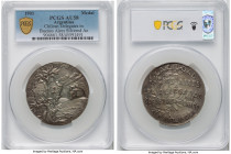 Republic silvered bronze "Chilean Delegates in Buenos Aires" Medal 1903 AU58 PCGS, KM-Unl. 57mm. By Casanovas y Horta. Struck to celebrate peaceful ne...