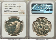Andor Meszaros silver Proof Unofficial Pattern Dollar 1967 PR65 Cameo NGC, KM-XM2. Mintage: 750. A flashy, champagne toned example of this popular fan...