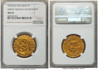 Ghent. German Occupation gilt-copper 2 Franken Token 1918 MS63 NGC, KM-Tn5. Struck in 1920 for the benefit of charity. From the Archipelago Collection...