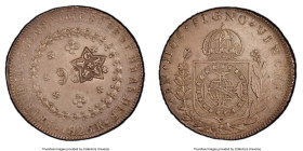Ceara. State Fantasy Counterstamped 960 Reis ND (1833) AU58 PCGS, KM-X65. Star counterstamp on (host) Brazil 960 Reis 1825-R. From the Archipelago Col...