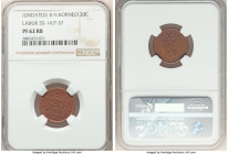 Labuk Tobacco Company Proof 20 Cents Plantation Token ND (c. 1924) PR62 Red and Brown NGC, Prid-37, SS-14. From the Archipelago Collection 

HID098012...