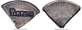 Tortola. British Colony Countermarked 2 Shillings ND (1/4 Dollar) (1805-1824) F2 NGC, KM6, Prid-9. 6.174gm. Host: Cut 1/4 Charles III 8 Reales. Counte...