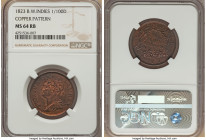 British Colony. George IV copper Proof Pattern 1/100 Dollar 1823 MS64 Red and Brown NGC, KM-Pn4, Br-862, PF-3. An elusive and desirable issue, shy of ...