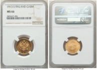 Russian Duchy. Nicholas II gold 10 Markkaa 1913-S MS66 NGC, Helsinki mint, KM8.2. From the Archipelago Collection 

HID09801242017

© 2022 Heritage Au...