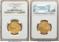 François I (1515-1547) gold Ecu d'Or ND (from 1519) AU50 NGC, Lyon mint, Fr-338 or 347, Dup-775. 3rd Emission (from 21 July 1519). From the Archipelag...