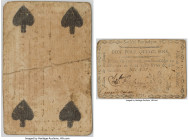 St. Maixent. Société Patriotique "Playing Card Money" 15 Sols 1791, Opitz-pg. 259 (this piece illustrated). 83x56mm. Serial number 435. Printed with 4...