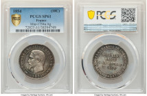 Napoleon III silver Specimen 10 Centimes 1854 SP61 PCGS, KM-M25a, Maz-1754a (R2). A striking issue celebrating the erection of Napoleon III's monument...