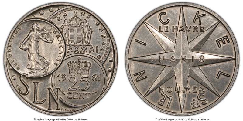 Republic nickel "SLN Nickel Company" Medal 1961 MS62 PCGS, KM-Unl. From the Arch...