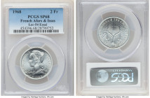 French Colony Specimen Essai 2 Francs 1968-(a) SP68 PCGS, Paris mint, KM-E1, Lec-54. A watery blast-white offering boasting an enviable state of prese...