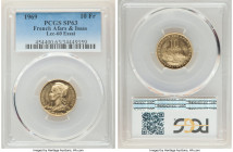 French Colony Specimen Essai 10 Francs 1969-(a) SP63 PCGS, Paris mint, KM-E5, Lec-60. A wholly choice piece donning flashy straw-gold surfaces. From t...