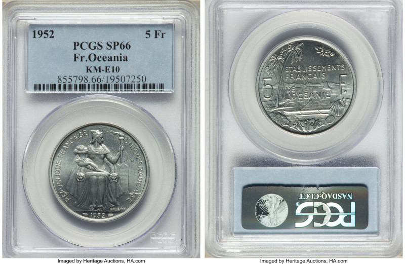 French Overseas Territory Specimen Essai 5 Francs 1952-(a) SP66 PCGS, Paris mint...