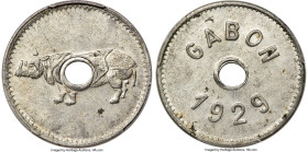 French Equatorial African Territory "Rhinoceros" Non-denominated Token (Franc) 1929 AU55 PCGS, KM-Tn5, Lec-21. Quite rare and purportedly one of only ...