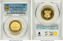 Ecuadorian Territory gold Proof "Origin of Species" Fantasy 100 Dollars 2009 PR67 Deep Cameo PCGS, KM-Unl. Mintage: 25. From the Archipelago Collectio...