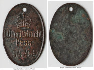German Southwest Africa. Lüderitzbucht brass Native Pass ND (September 1907-May 1913) XF, Hern-810m. 53x35mm. 16.39gm. Stamped 5445. From the Archipel...