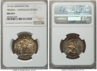 Prussia. Wilhelm II "Napoleon's Defeat" 2 Mark 1913-A MS65+ NGC, Berlin mint, KM532. Struck to commemorate the 100th anniversary of Napoleon's defeat ...