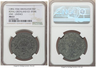 Danish Colony. Royal Greenland Trade Company zinc Uniface 25 Øre Token ND (1894-1926) MS61 NGC, KM-Tn18. Mintage: 155. From the Archipelago Collection...
