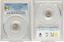 Republic 1/4 Real 1876-P MS66 PCGS, KM146. From the Archipelago Collection 

HID09801242017

© 2022 Heritage Auctions | All Rights Reserved