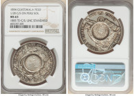 Republic Counterstamped Peso 1894 MS63 NGC, KM224. Guatemala 1/2 Real die counterstamped (UNC Standard) upon Peru Republic Sol 1885 LM-TD (KM196.22). ...
