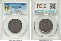 North Haiti. Henri Christophe silver Specimen Pattern 30 Sols 1808 SP62 PCGS, Birmingham mint, KM-Pn8 From the Archipelago Collection 

HID09801242017...