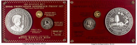 State 3-Piece Uncertified gold & silver "200th Unification Sovereign" Medallic Proof Set 1995, 1) silver Ounce - KM-XMB100 2) silver 8 Ounce - KM-XMB1...