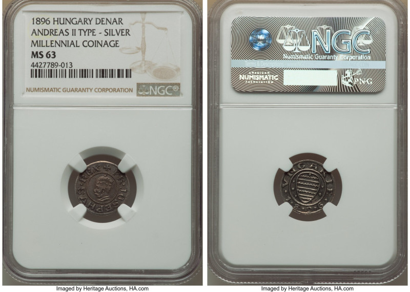 Franz Joseph I Denier 1896 MS63 NGC, KM-X4. Millennial issue. Andrew II (1205-12...