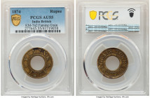 British India. Bengal Presidency brass Famine Rupee Token 1874 AU55 PCGS, KM-Tn2, Prid-32. A very scarce token coinage issued during the Great Famine ...