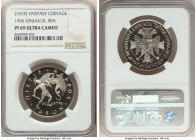 Zante Pair of Certified Fantasy Multiple Aspra 1966-FM PR69 Ultra Cameo NGC, 1) 50 Aspra, KM-X1. Mintage: 2,202. 2) "St. Dennis" 100 Aspra, KM-X2c. #0...