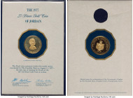 Hussein ibn Talal gold Proof 25 Dinars AH 1397 (1977)-FM, Franklin mint, KM33. Sold in original blue plastic folder. AGW 0.4422 oz. From the Archipela...