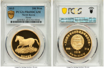 North Korea. Democratic People's Republic gold Proof "Horse" 200 Won 2015 PR69 Deep Cameo PCGS, KM1314. From the Archipelago Collection 

HID098012420...