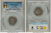 Riga - Swedish Occupation 1/24 Taler 1701 MS63 PCGS, KM91. A subtle yet wonderfully toned example of this popular minor. From the Archipelago Collecti...