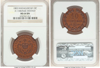 Ranavalona III bronze Fantasy 10 Centimes 1883-E MS64 Brown NGC, KM-X1, Lec-5. From the Archipelago Collection 

HID09801242017

© 2022 Heritage Aucti...