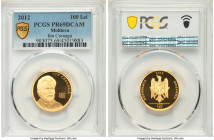 Republic gold Proof "Ion Creangă" 100 Lei 2012 PR69 Deep Cameo PCGS, cf. KM72 (50 Lei issue with same design). Mintage: 1,000. Struck to celebrate the...