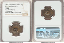 British Colony Counterstamped Dog (1-1/2 Pence) ND (pre-1797) VF20 NGC, KM1, Prid-8, Vlack-405 (R5). Host: Cayenne 2 Sous (cf. KM1); Counterstamp: M i...