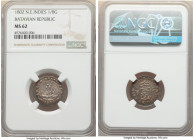 Dutch Colony. Batavian Republic 1/8 Gulden 1802 MS62 NGC, KM80. A petite but captivating example from this one-year type, presented by a glowing flan ...