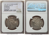 Madura Island. Paku Nata Ningrat Counterstamped Gulden ND (1811-1854) VF Details (Reverse Tooled) NGC, KM193 var. Madura star counterstamp on Netherla...