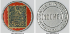 Bank of Indo-China. Noumea Encased Postage Stamp 25 Centimes ND (1922) AU, Gad-7, Lec-12. 32mm. 1.05gm. From the Archipelago Collection 

HID098012420...