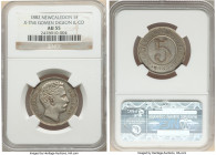Republic 5 Francs Token 1882 AU55 NGC, KM-XTn4, Lec-10. Issued by Baron Digeon by his estate located in Gomen Ouaco. A respectable representative of t...