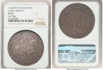 James VI (I) 60 Shilling Crown ND (1604-1609) VF25 NGC, Grapes mm, S-5501. An elusive issue struck after James VI's accession to the English throne, c...