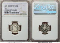Exile Issue silver Proof Piefort "H.H. Marziano II Coronation - 25th Anniversary" 10 Dinara 1981 PR66 Ultra Cameo NGC, KM-X5. Mintage: 100. Struck dur...