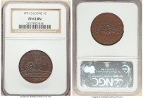 British Colony. Sierra Leone Company bronzed-copper Proof Penny 1791 PR63 Brown NGC, Soho mint, KM2.1. From the Archipelago Collection 

HID0980124201...