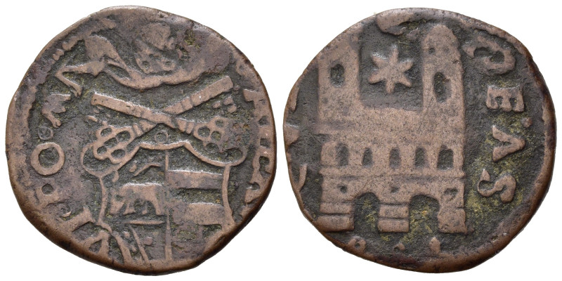 ASCOLI. Alessandro VI Rodrigo Borgia (1492-1503). Quattrino. Cu (2,07 g). MIR 52...