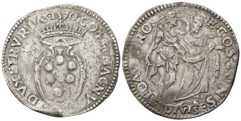 FIRENZE. Cosimo I De Medici (1537-1574). Giulio 1570. Ag (2,86 g). SS. Giovanni ...