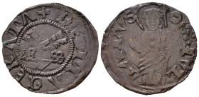 MACERATA. Anonime Pontificie (1447-1471). Quattrino. MI (0,75 g). Munt. 169. raro. BB+