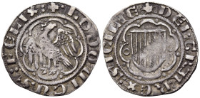 MESSINA. Ludovico d'Aragona (1342-1355). Pierreale. Ag (3,03 g). Sp. 4; MEC 784. BB