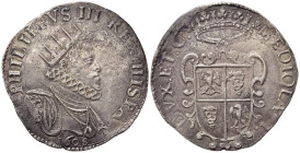 MILANO. Filippo III Re di Spagna e Duca di Milano (1598-1621). Ducatone 1608. Ag (31,62 g). Crippa 8/G. RRR. BB+